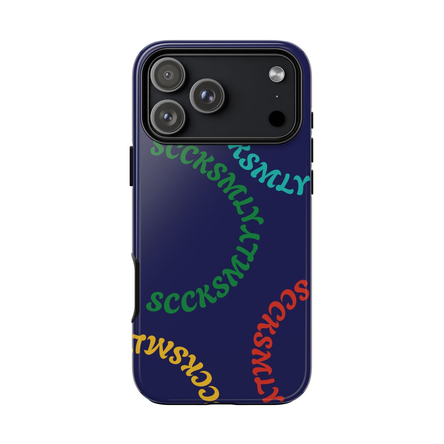 Y2K Wavy Script Tough Case for Apple- Navy Blue