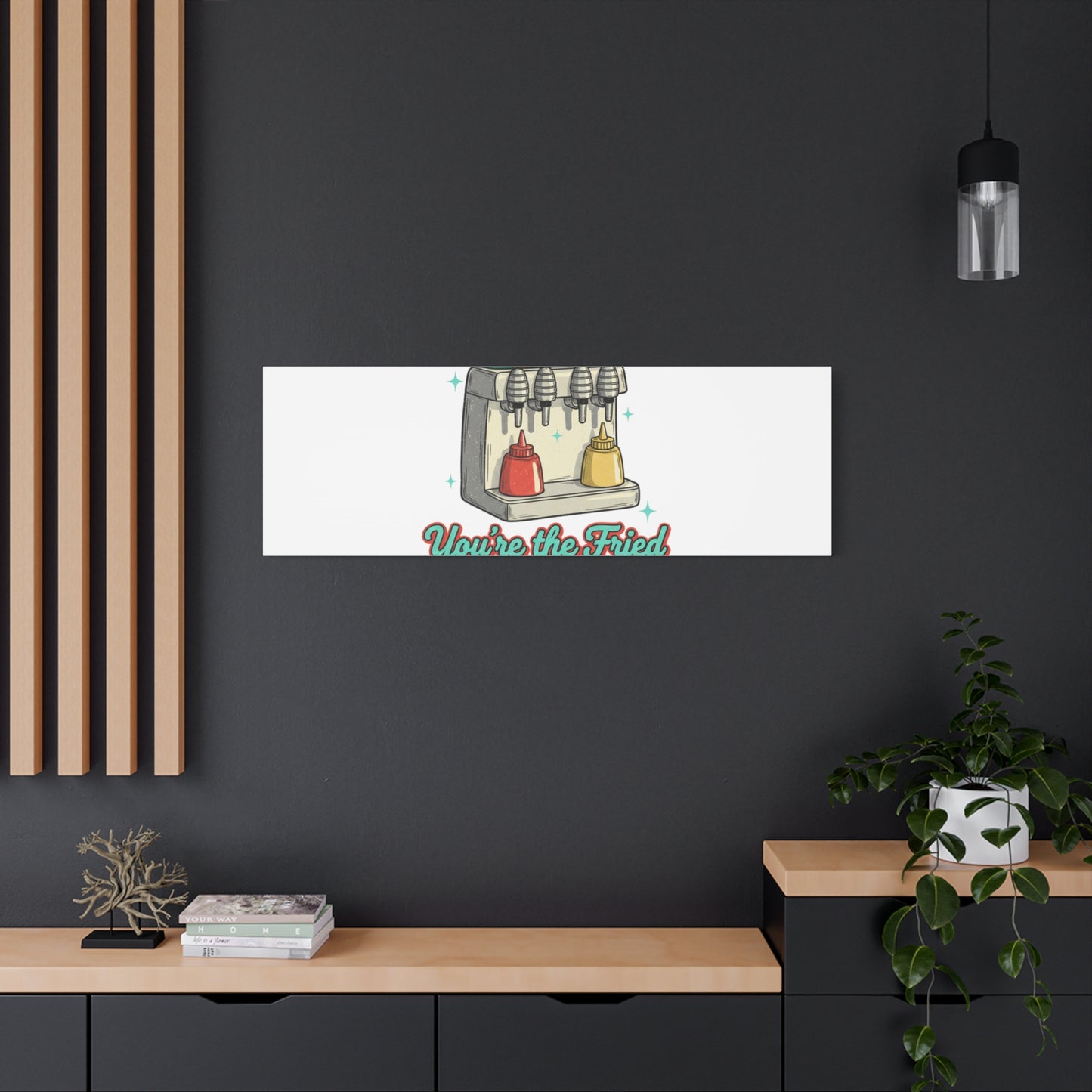 You’re the Fried to My Fries Canvas | Retro Diner Matchbook, Pantry Label Art