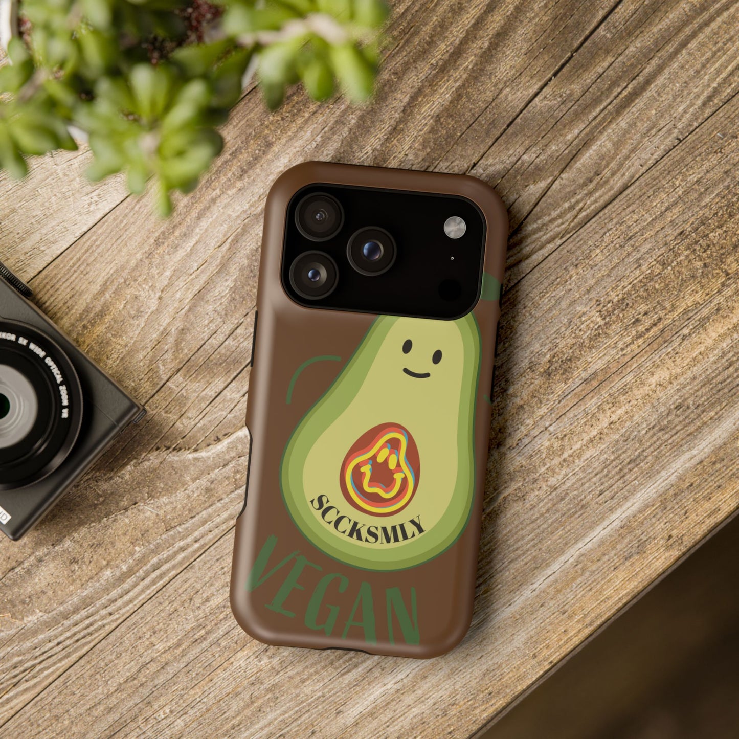 Playful Vegan Avocado Tough Phone Case Apple