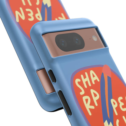 Blue "SHARPEN PENCIL" Tough Phone Case for Google Pixel