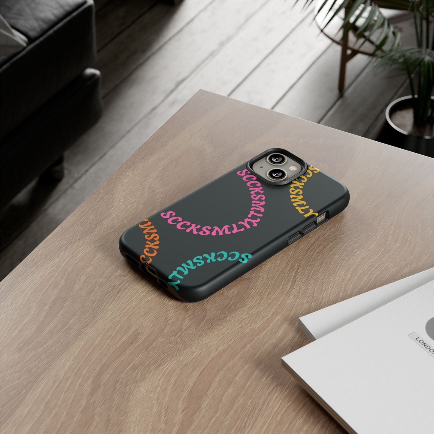 Y2K Wavy Script Tough Case for Apple- Black