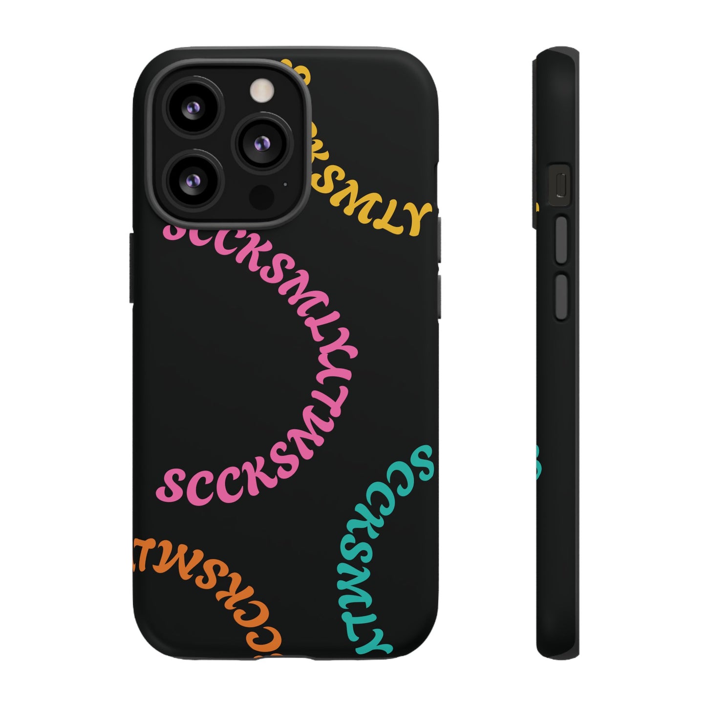 Y2K Wavy Script Tough Case for Apple- Black