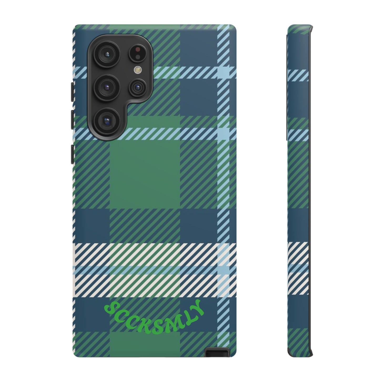 Earth and Sky Plaid Tough Phone Case for Samsung