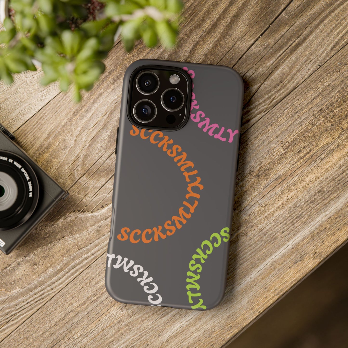 Y2K Wavy Script Tough Case for Apple- Gray