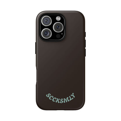 SOLID Espresso Mint Tough Phone Case for Apple