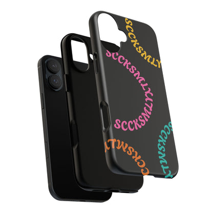 Y2K Wavy Script Tough Case for Apple- Black