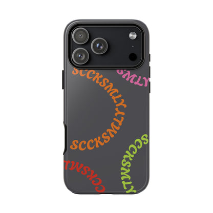 Y2K Wavy Script Tough Case for Apple- Gray
