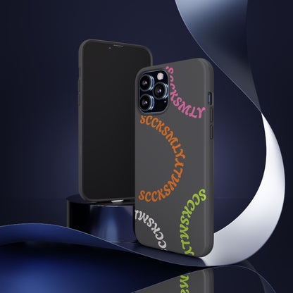Y2K Wavy Script Tough Case for Apple- Gray