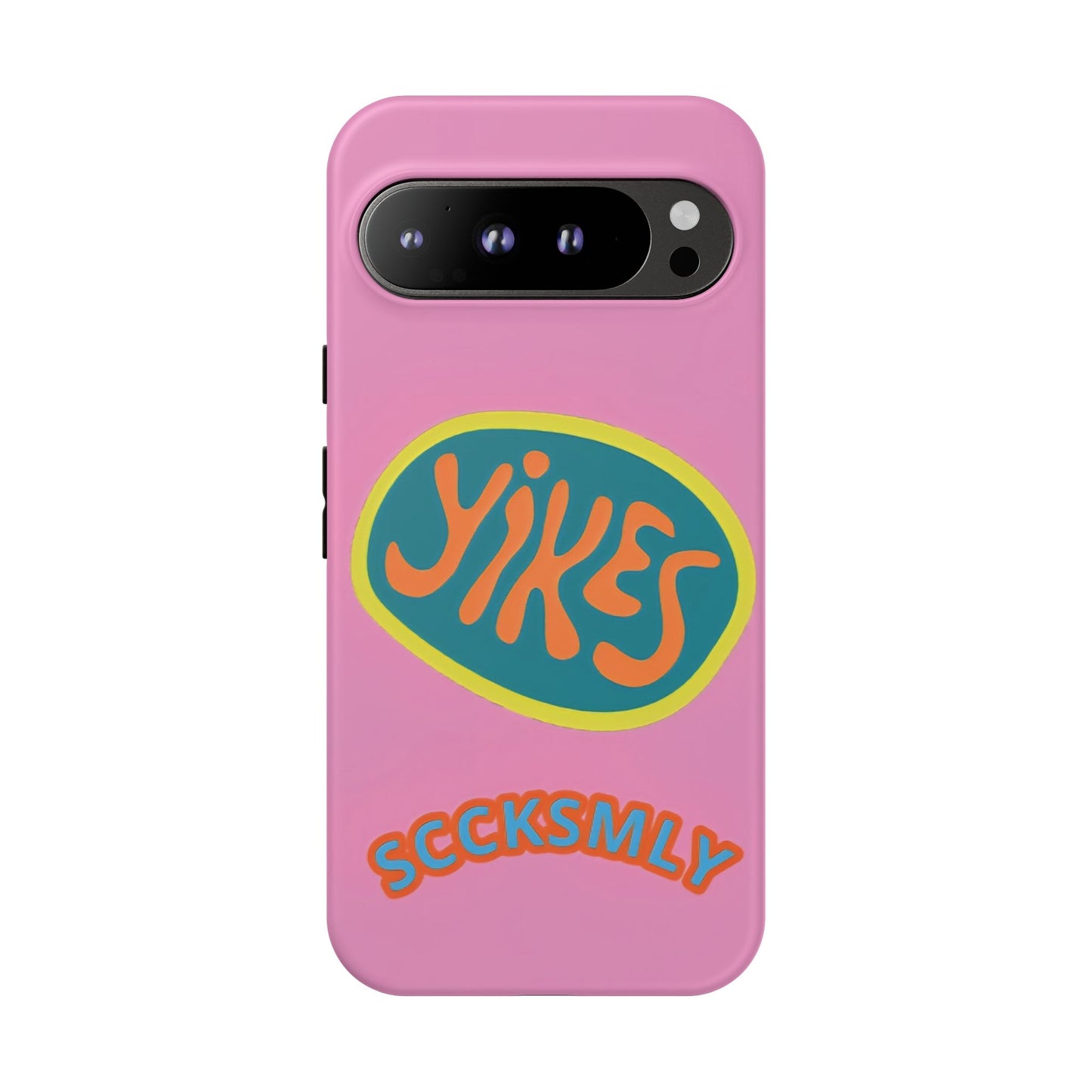 Pink "YIKES" Tough Phone Case for Google Pixel