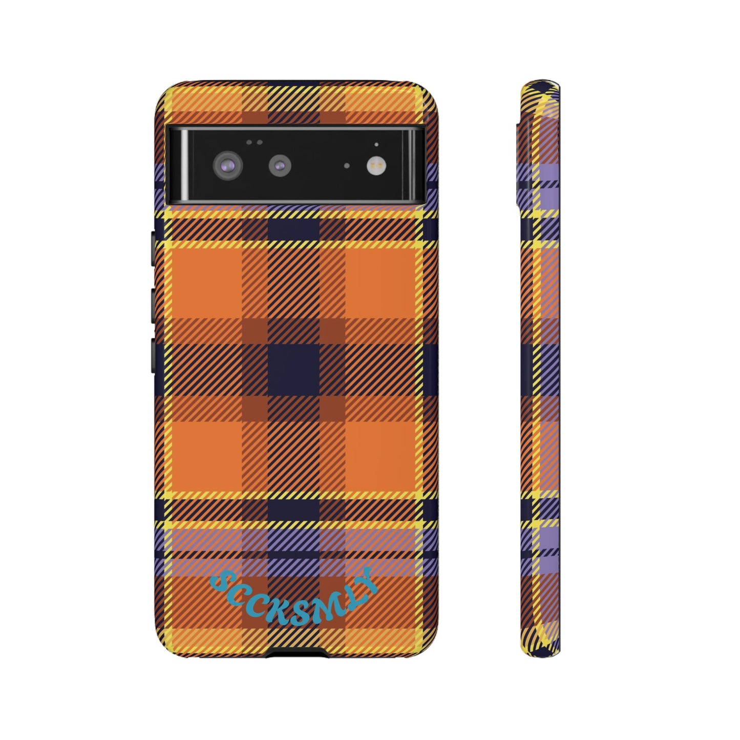 Orange Sickle Plaid Phone Case for Google Pixel