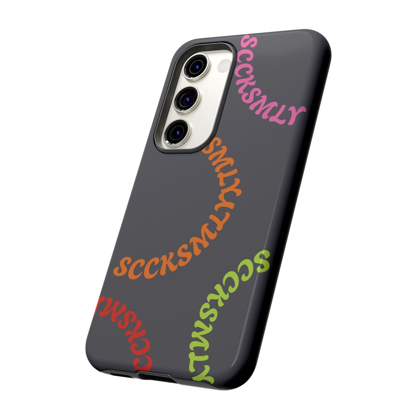 Y2K Wavy Script Tough Case for Samsung- Gray