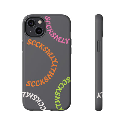 Y2K Wavy Script Tough Case for Apple- Gray