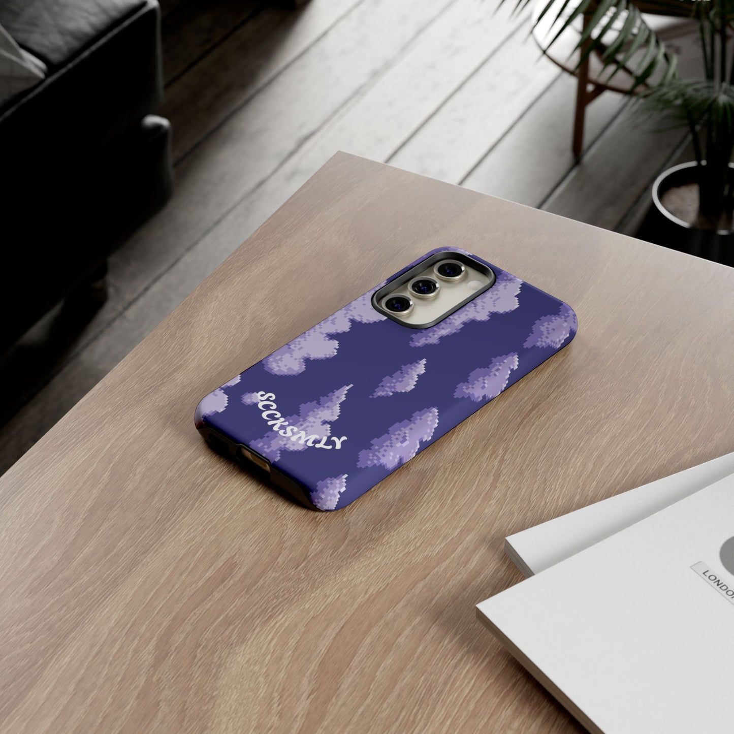 Lilac Pixel Cloud Tough Phone Case for Samsung
