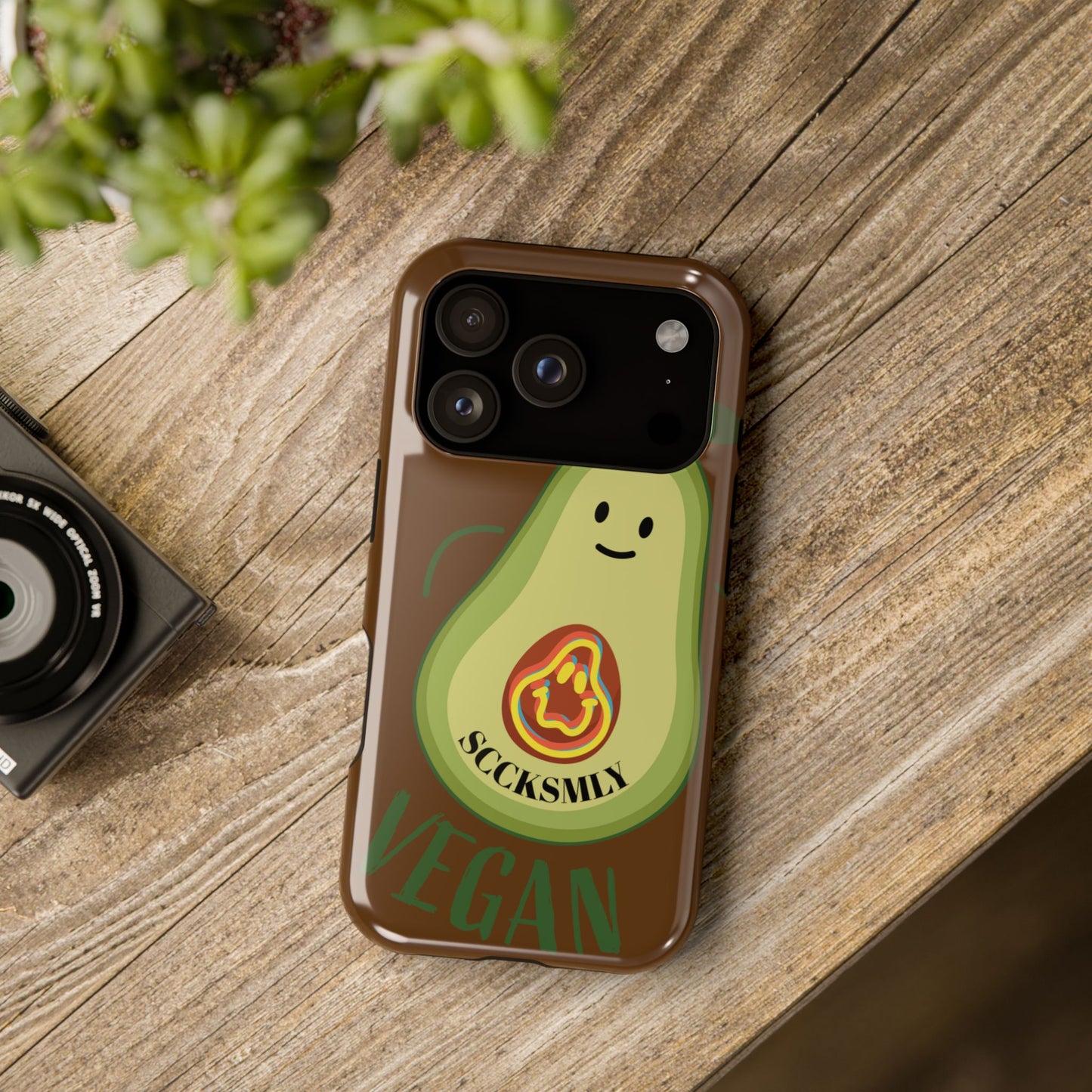 Playful Vegan Avocado Tough Phone Case Apple