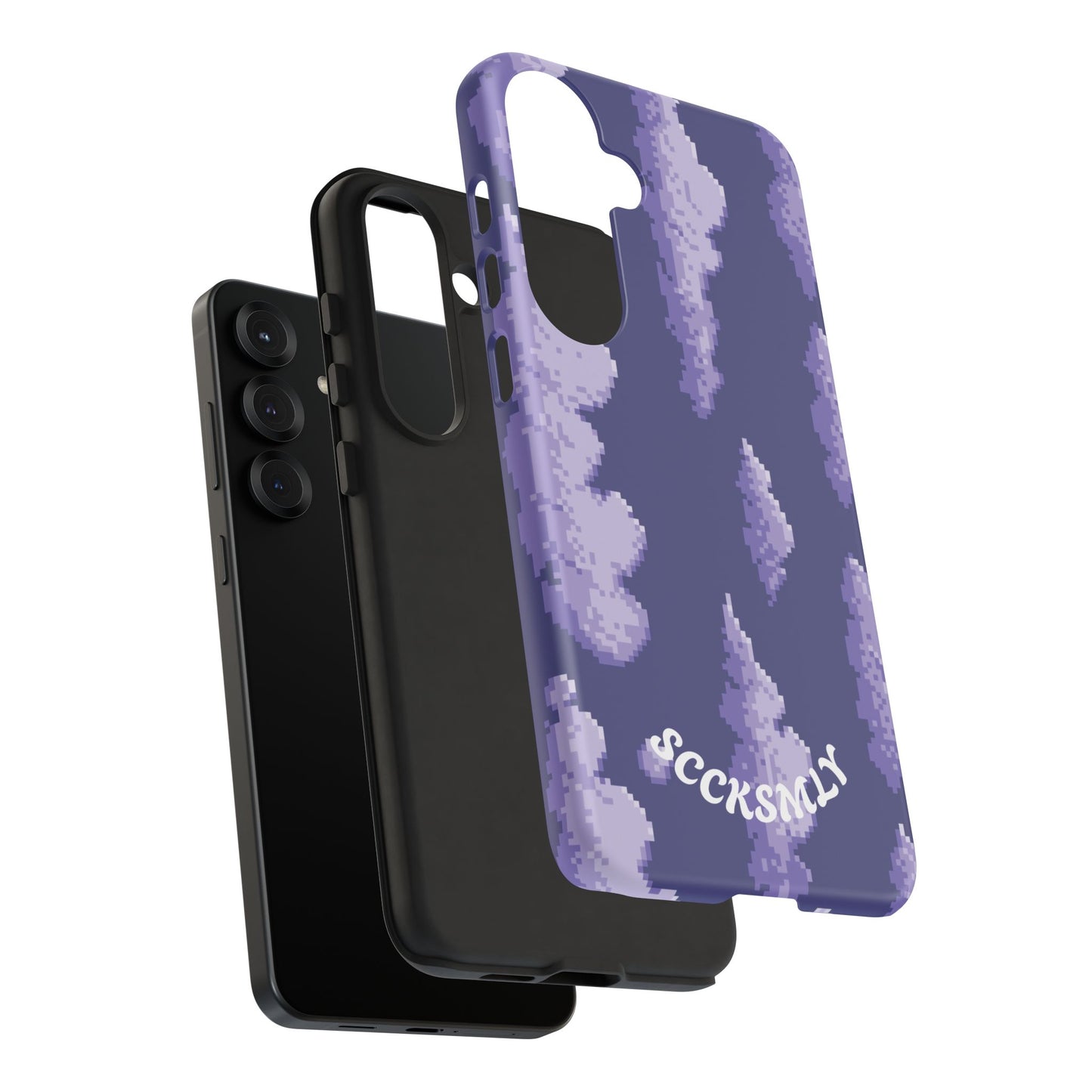 Lilac Pixel Cloud Tough Phone Case for Samsung