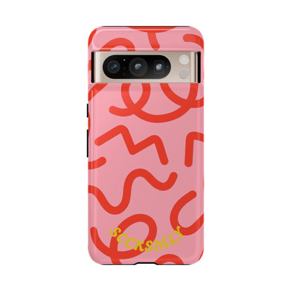 Red Candy Swirls Tough Phone Case for Google