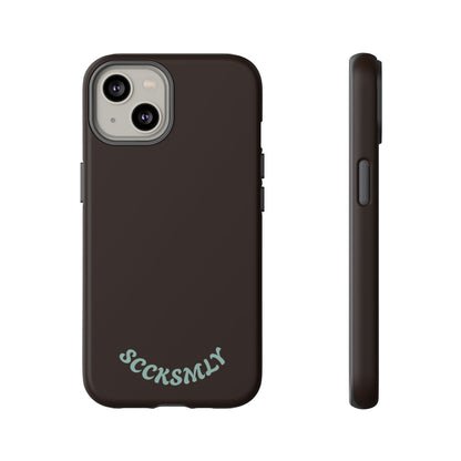SOLID Espresso Mint Tough Phone Case for Apple