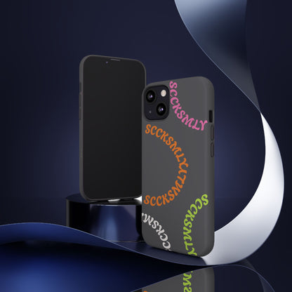 Y2K Wavy Script Tough Case for Apple- Gray
