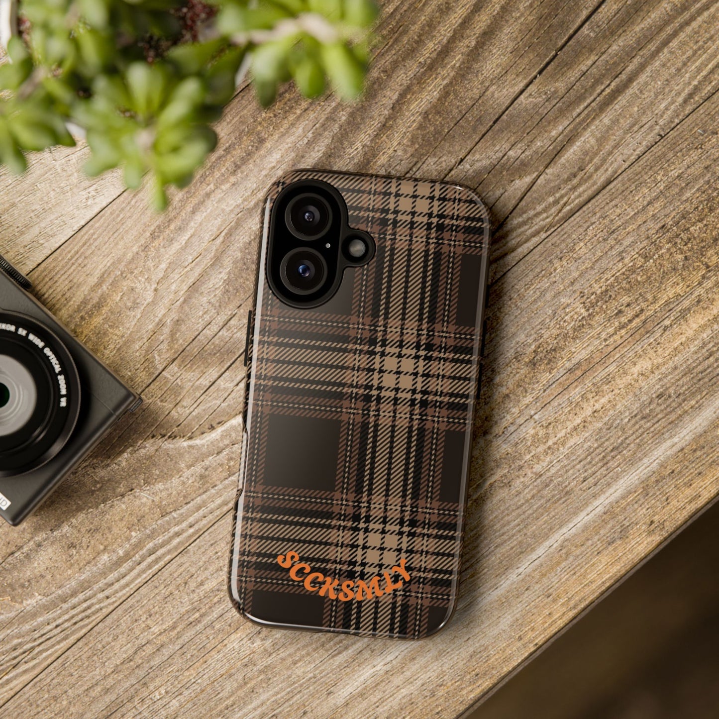 Brown Bread Plaid Tough Phone Case for Apple