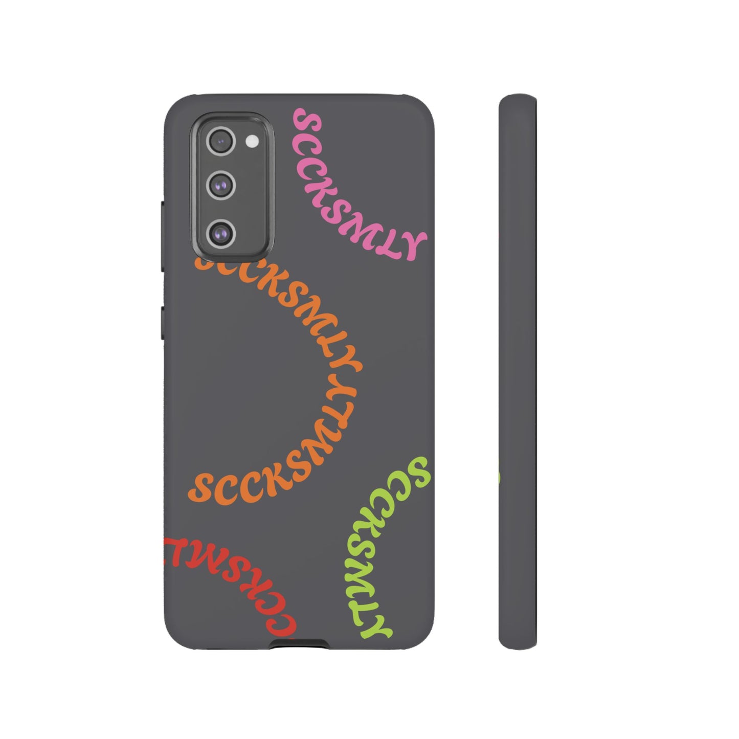 Y2K Wavy Script Tough Case for Samsung- Gray