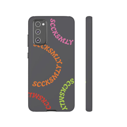 Y2K Wavy Script Tough Case for Samsung- Gray