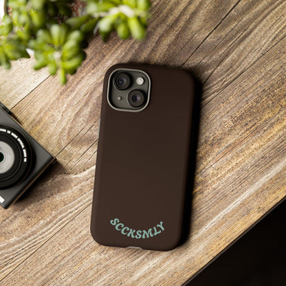 SOLID Espresso Mint Tough Phone Case for Apple