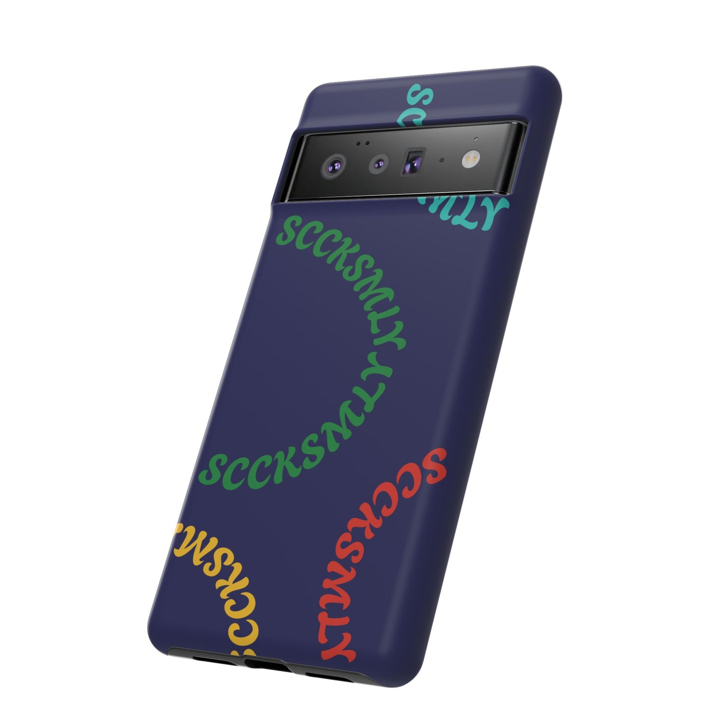 Y2K Wavy Script Tough Case for Google Pixel- Navy Blue