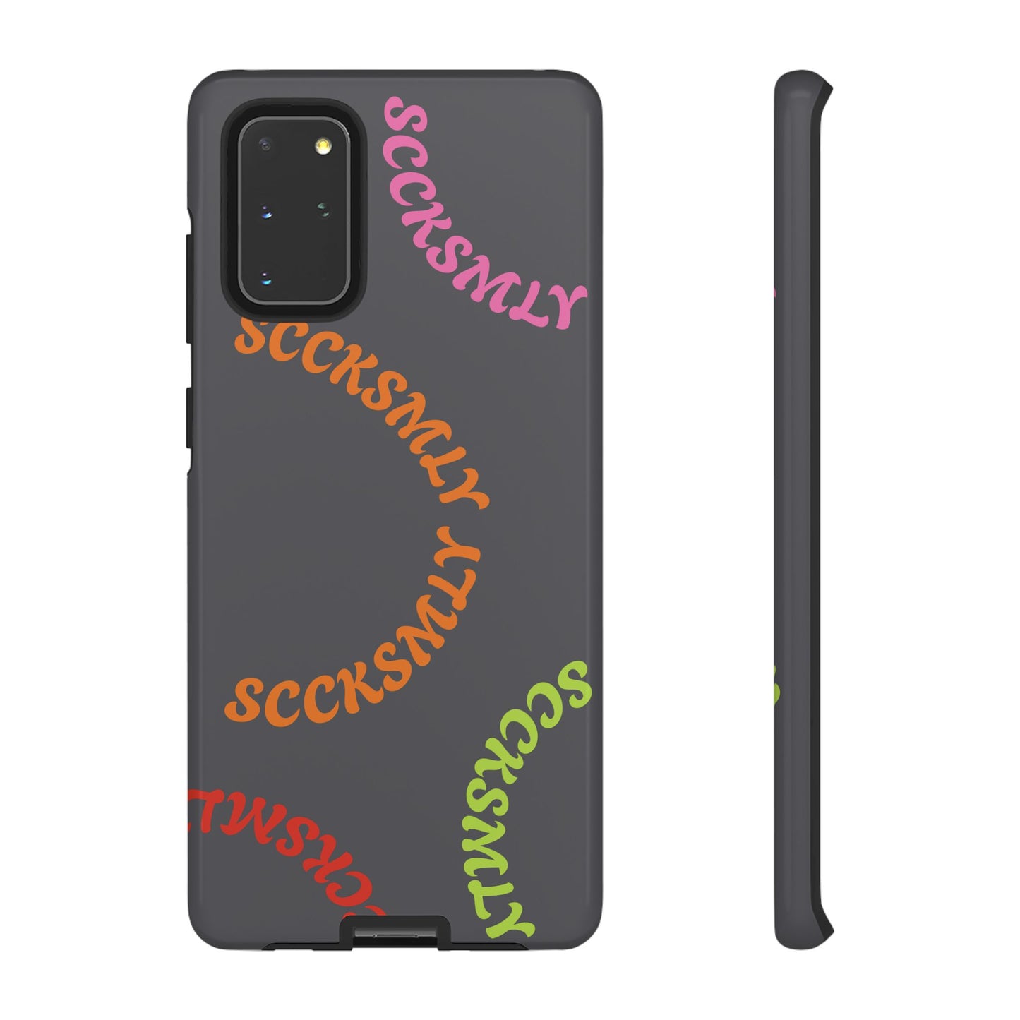 Y2K Wavy Script Tough Case for Samsung- Gray