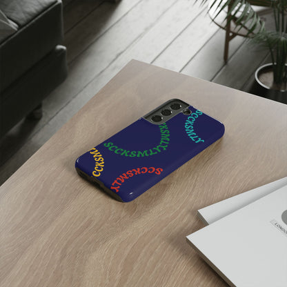 Y2K Wavy Script Tough Case for Samsung- Navy Blue