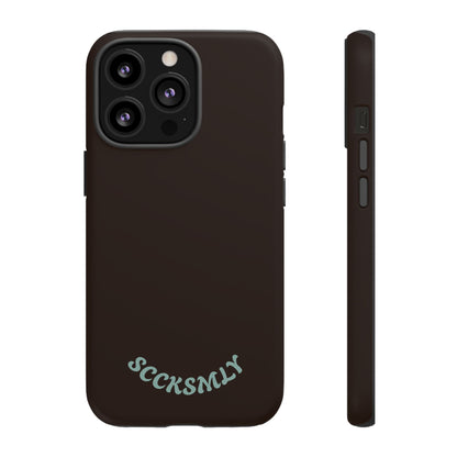 SOLID Espresso Mint Tough Phone Case for Apple