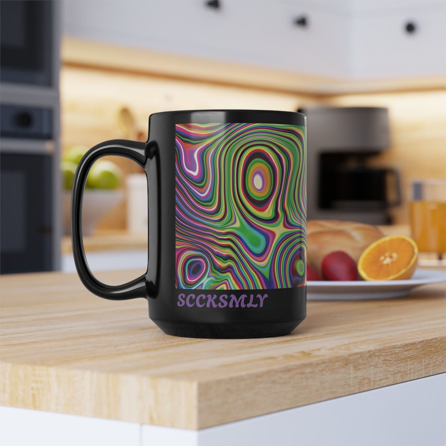 Mug Acid Swirl 15 oz — Black