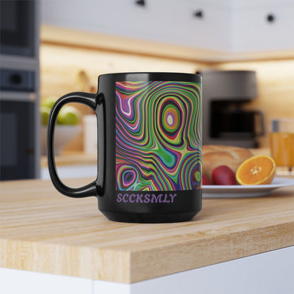 Mug Acid Swirl 15 oz — Black