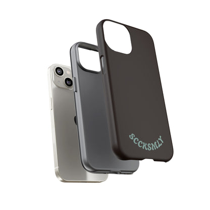 SOLID Espresso Mint Tough Phone Case for Apple