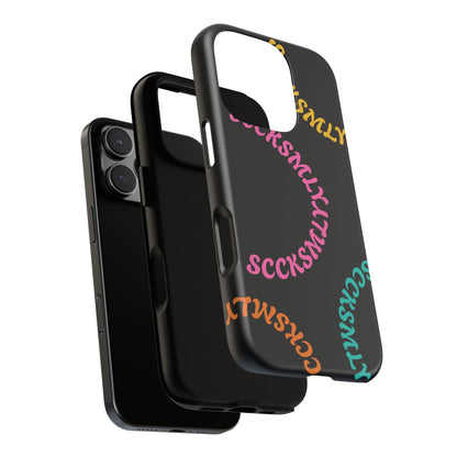 Y2K Wavy Script Tough Case for Apple- Black