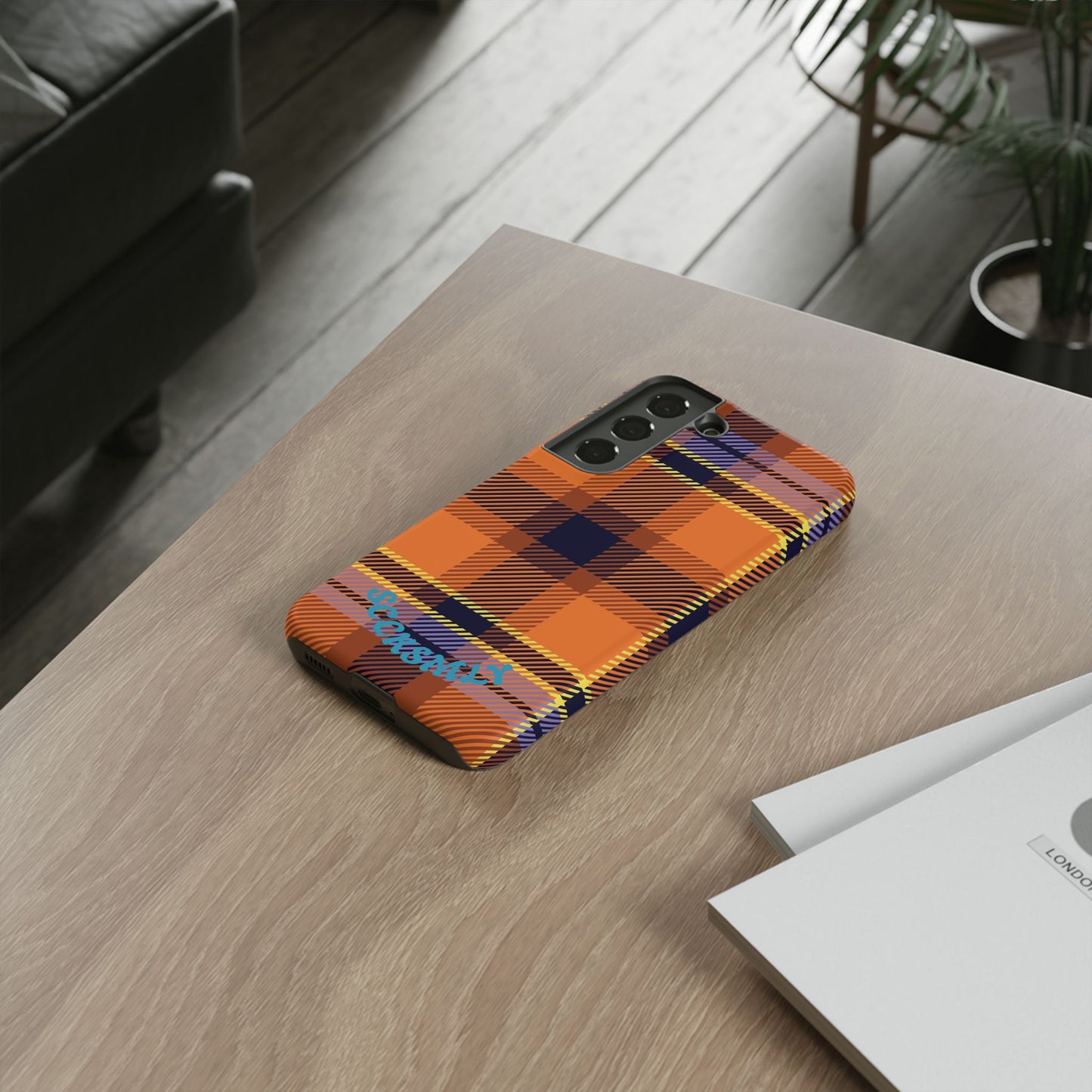 Orange Sickle Plaid Phone Case for Samsung