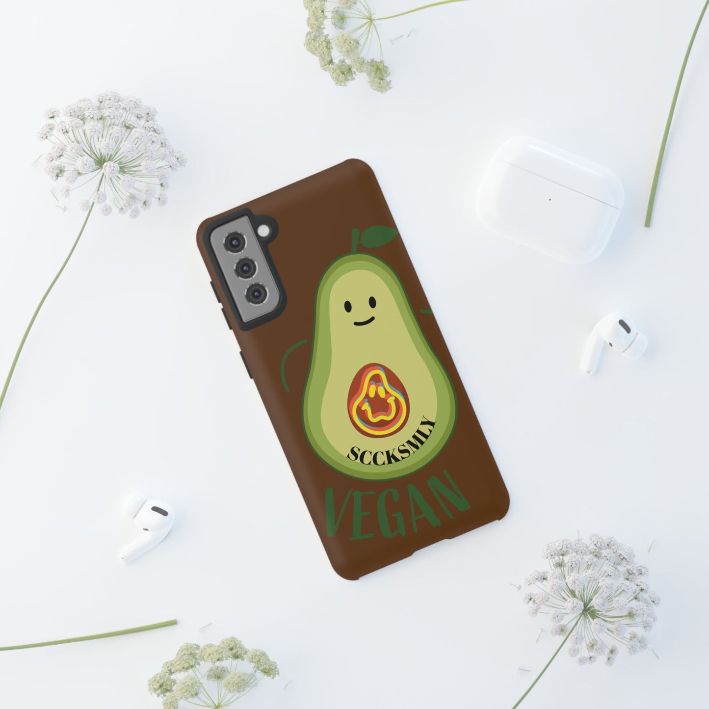 Playful Vegan Avocado Phone Case for Samsung