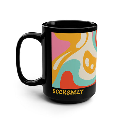 Mug Psychodelic Acid Swirl 15oz — Black