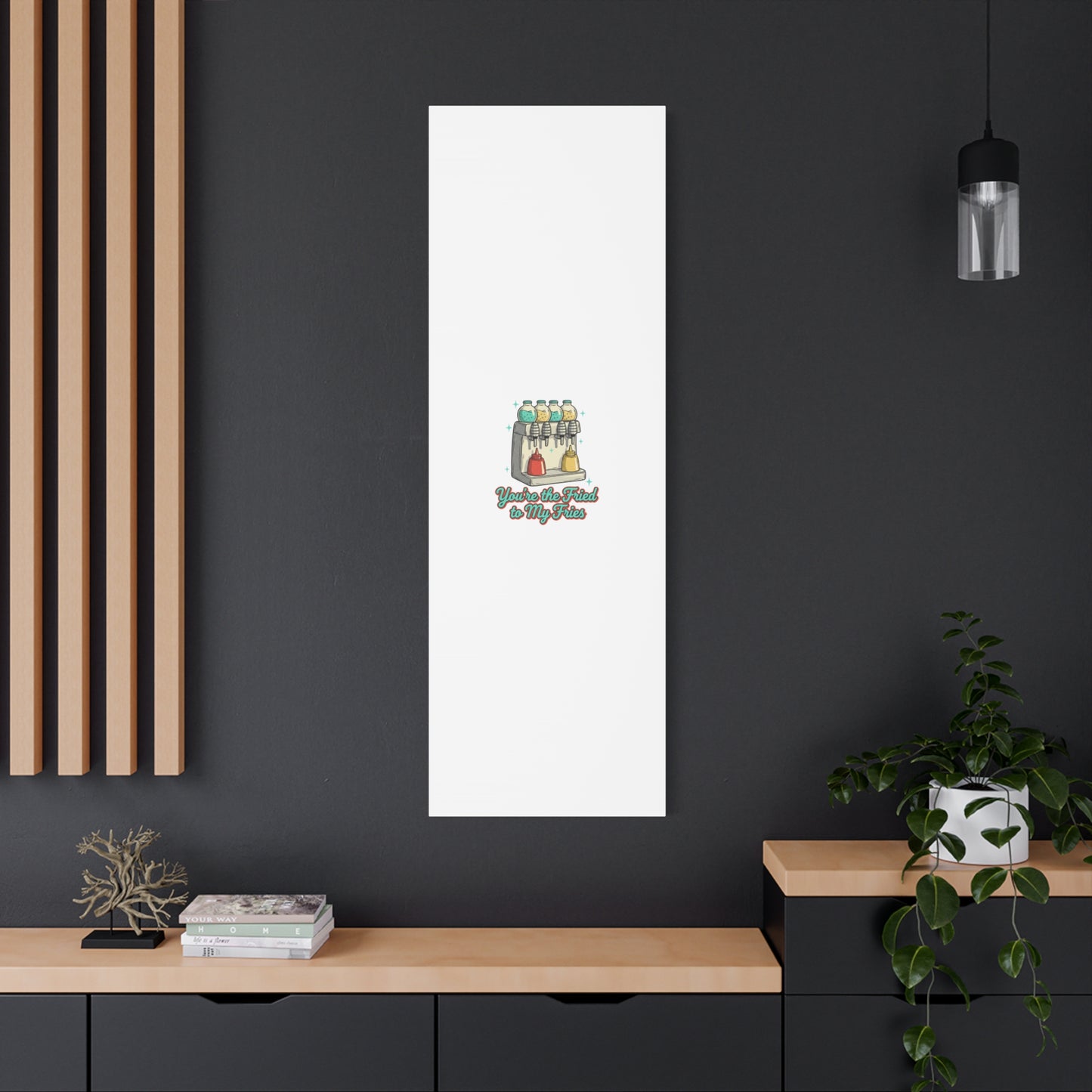 You’re the Fried to My Fries Canvas | Retro Diner Matchbook, Pantry Label Art