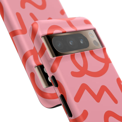 Red Candy Swirls Tough Phone Case for Google