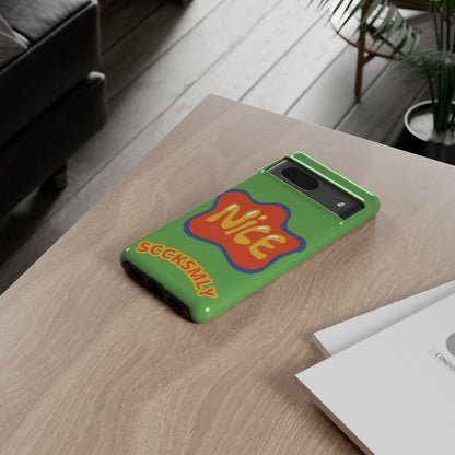 Green "NICE" Tough Phone Case for Google Pixel