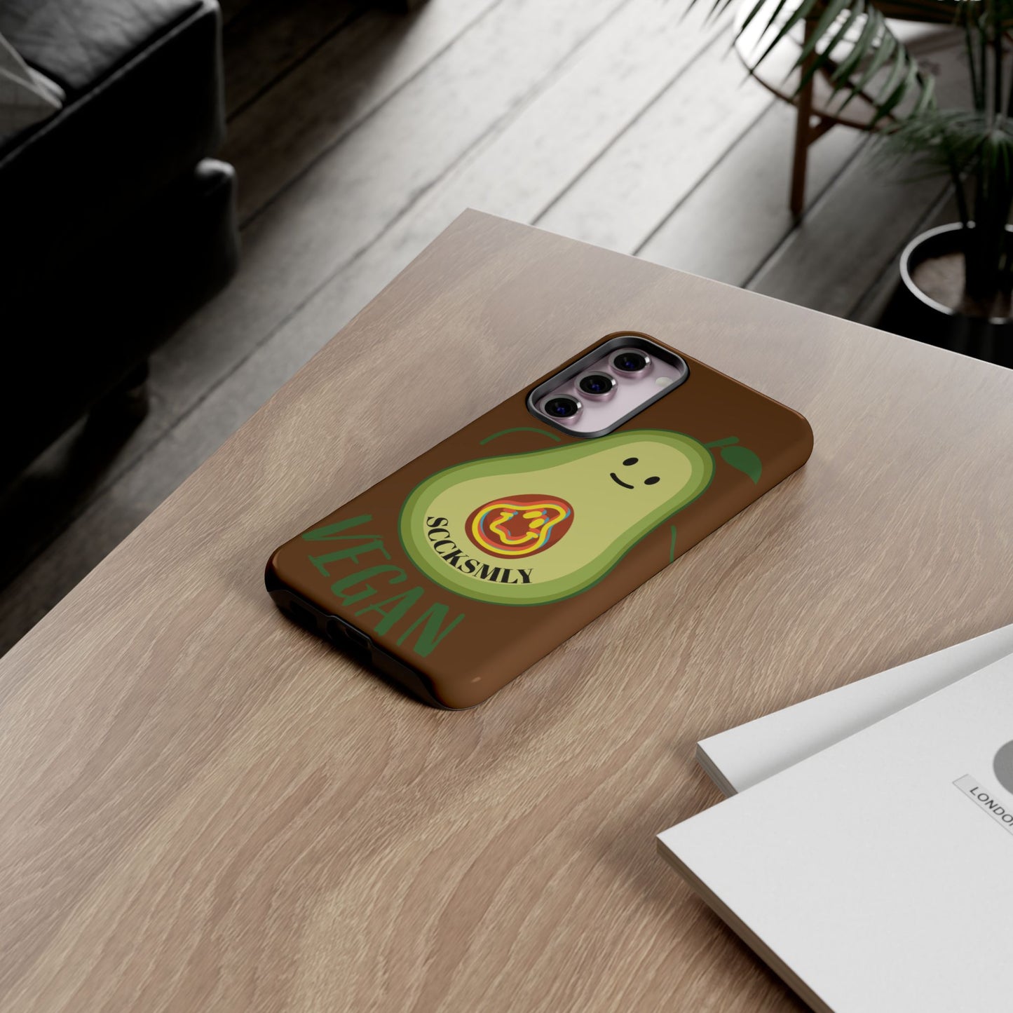 Playful Vegan Avocado Phone Case for Samsung