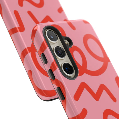 Red Candy Swirls Tough Phone Case for Samsung