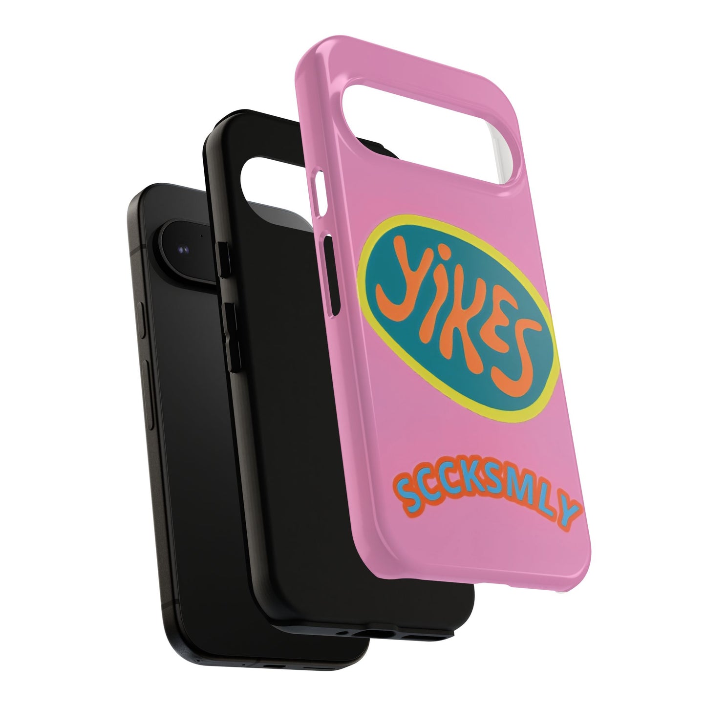 Pink "YIKES" Tough Phone Case for Google Pixel