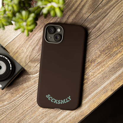 SOLID Espresso Mint Tough Phone Case for Apple