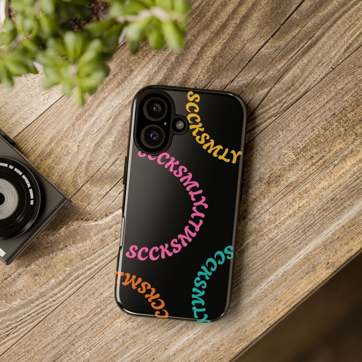 Y2K Wavy Script Tough Case for Apple- Black