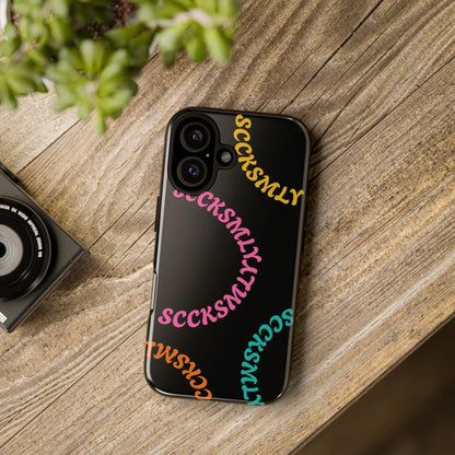 Y2K Wavy Script Tough Case for Apple- Black