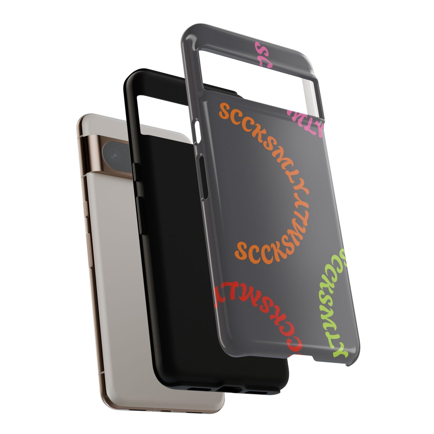 Y2K Wavy Script Tough Case for Google Pixel- Gray
