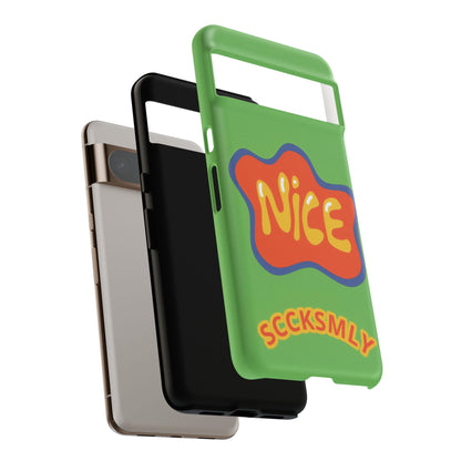 Green "NICE" Tough Phone Case for Google Pixel