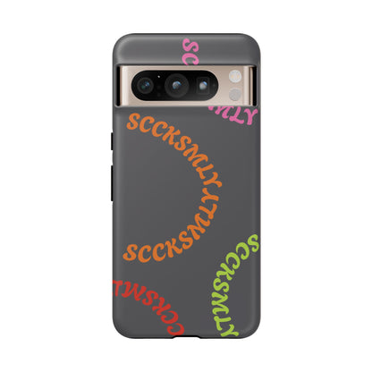 Y2K Wavy Script Tough Case for Google Pixel- Gray