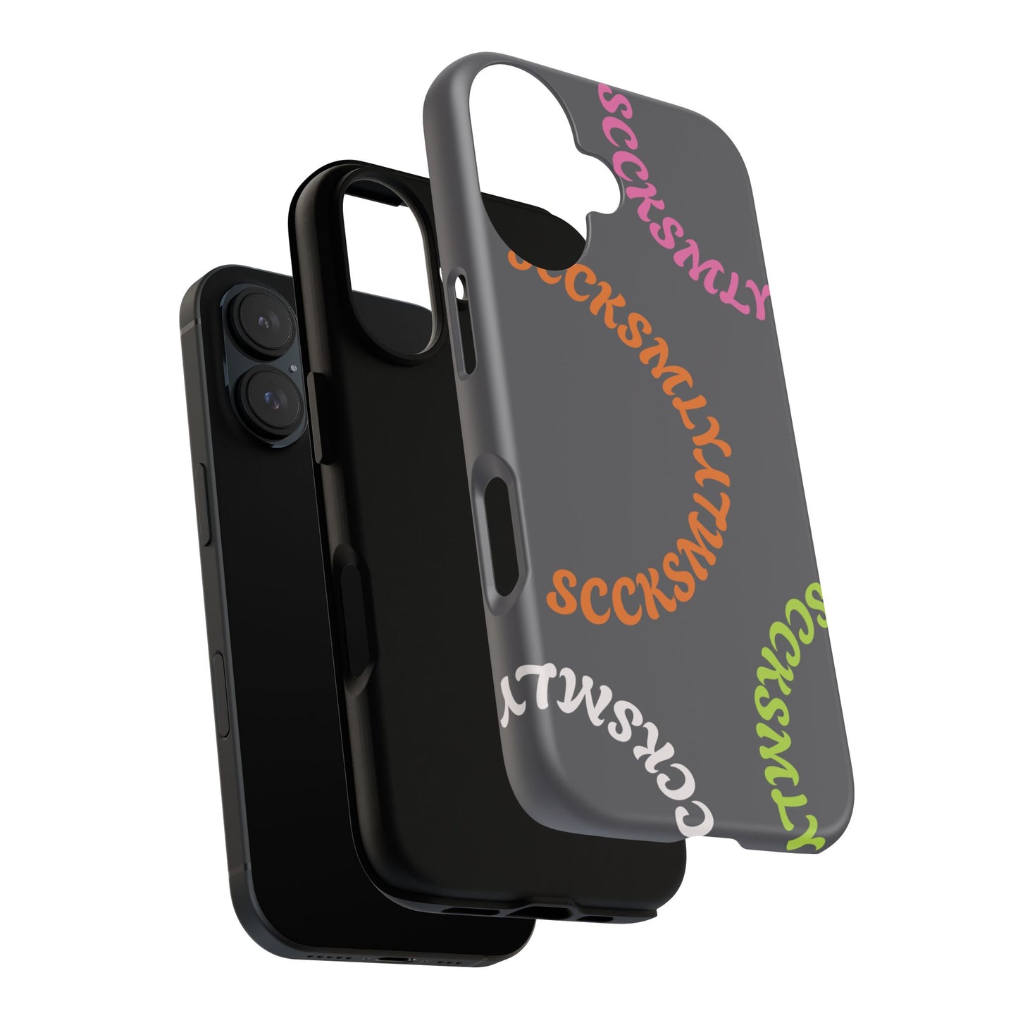Y2K Wavy Script Tough Case for Apple- Gray